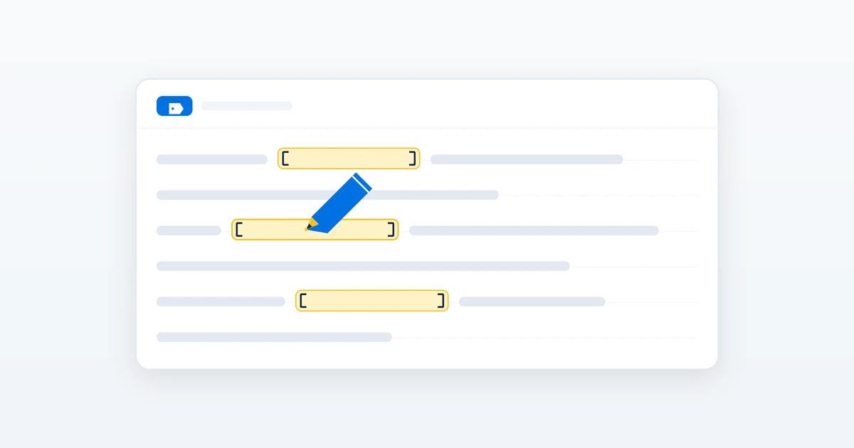 A fill-in-the-blanks prompt template with highlighted bracketed fields