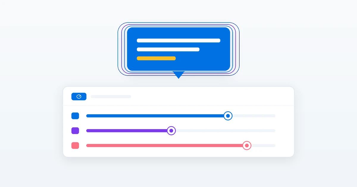Sliders on a control panel shaping a glowing chat bubble