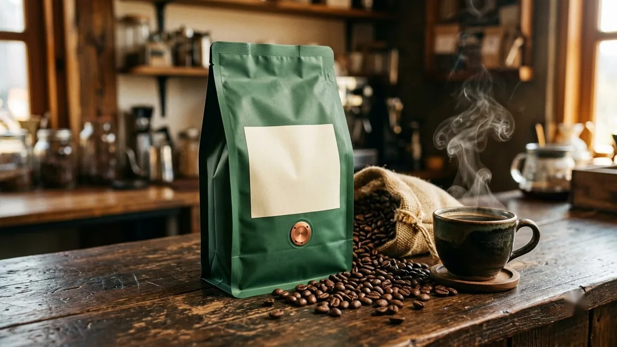 Example result: Coffee bag packaging mockup