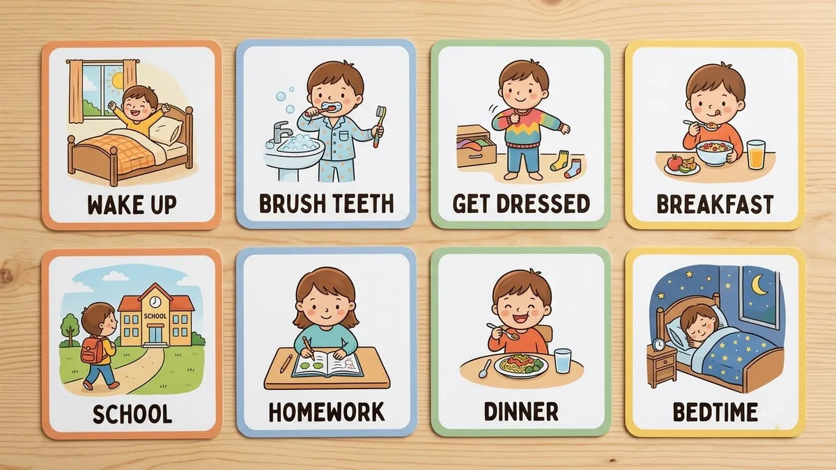 Example result: Daily routine cards for kids