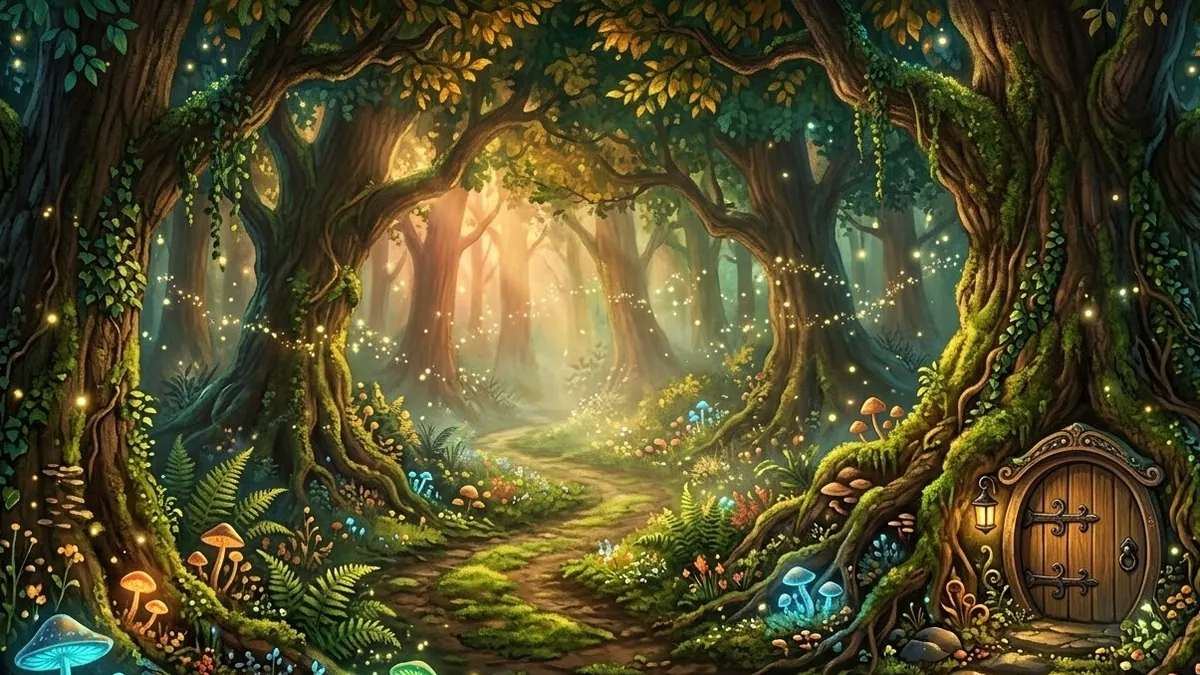 Example result: Enchanted forest path