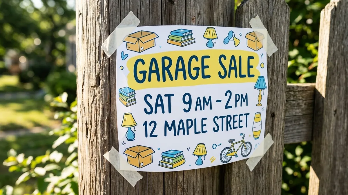 Example result: Garage sale flyer