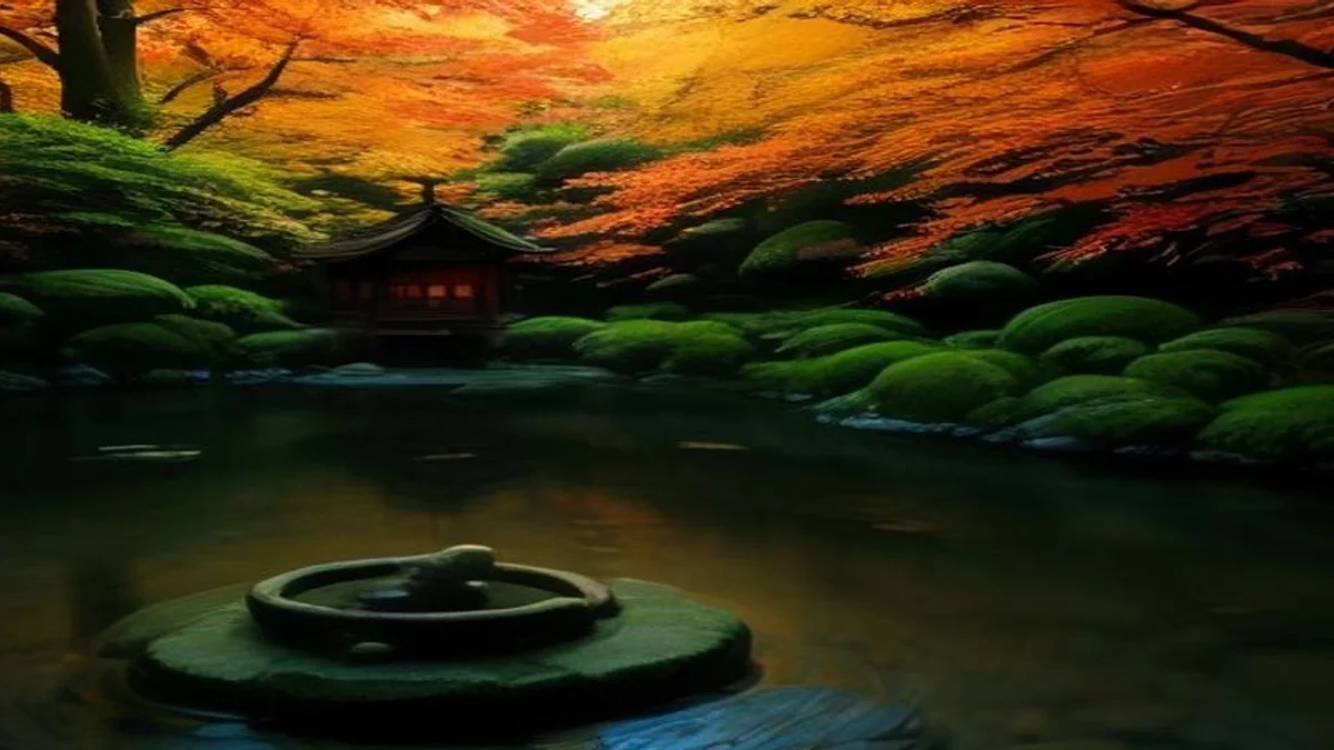 Japanese garden tea house