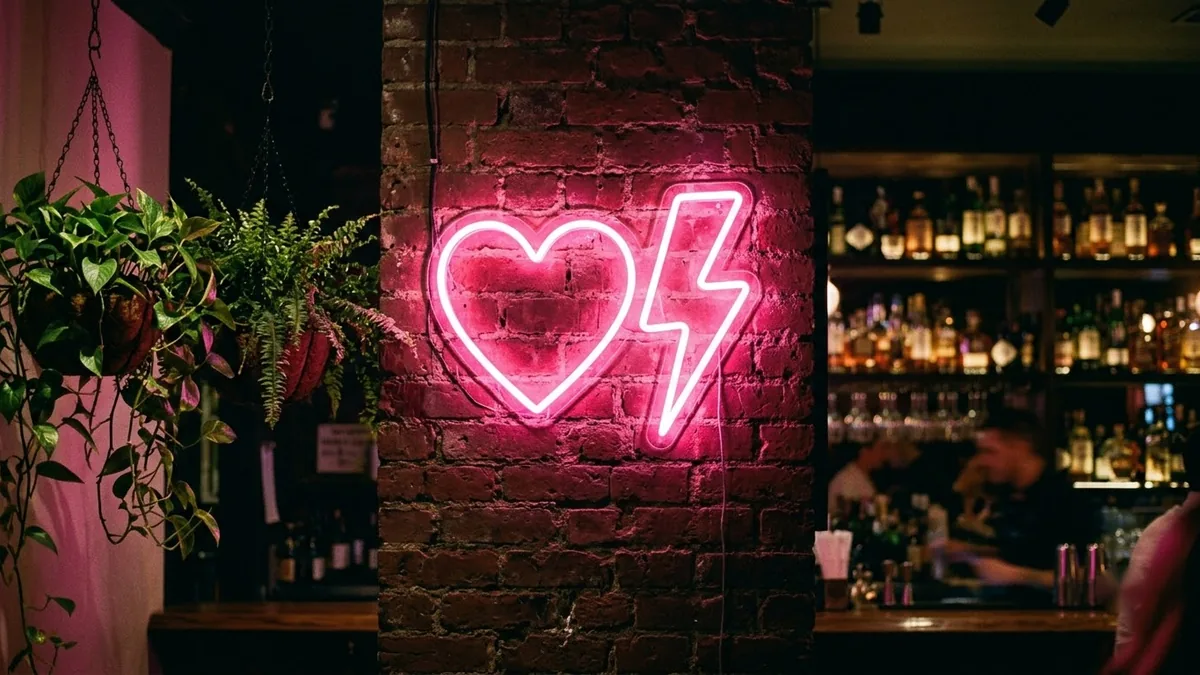 Example result: Neon sign on a brick wall