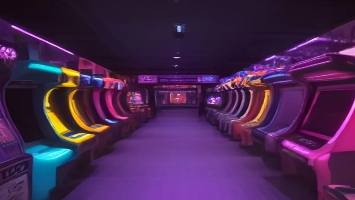 Retro arcade interior