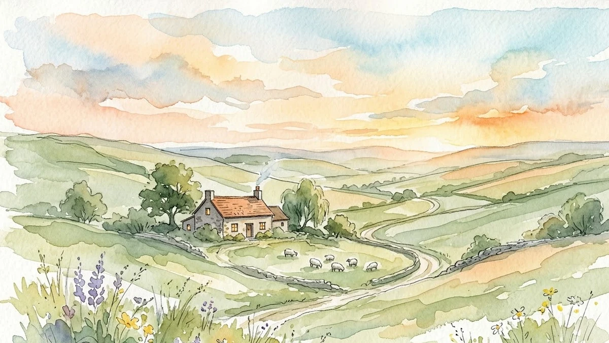 Example result: Dreamy watercolour landscape