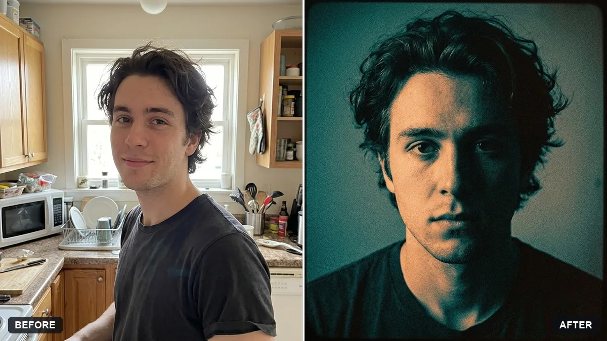 Before and after example: Music album cover from your photo