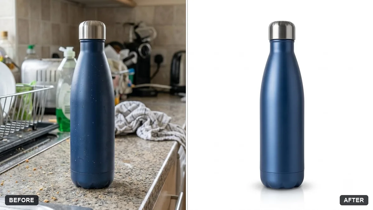 Before and after example: Product cutout with a soft natural shadow