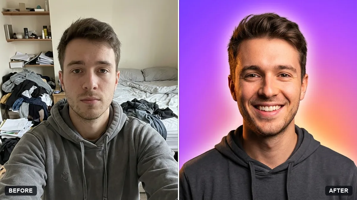 Before and after example: Bold creator profile picture
