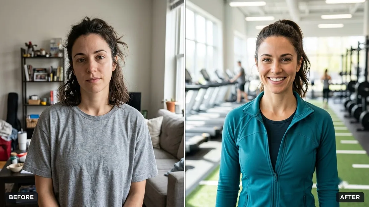Before and after example: Fitness coach portrait