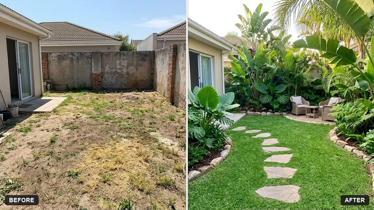 Before and after example: Garden makeover preview