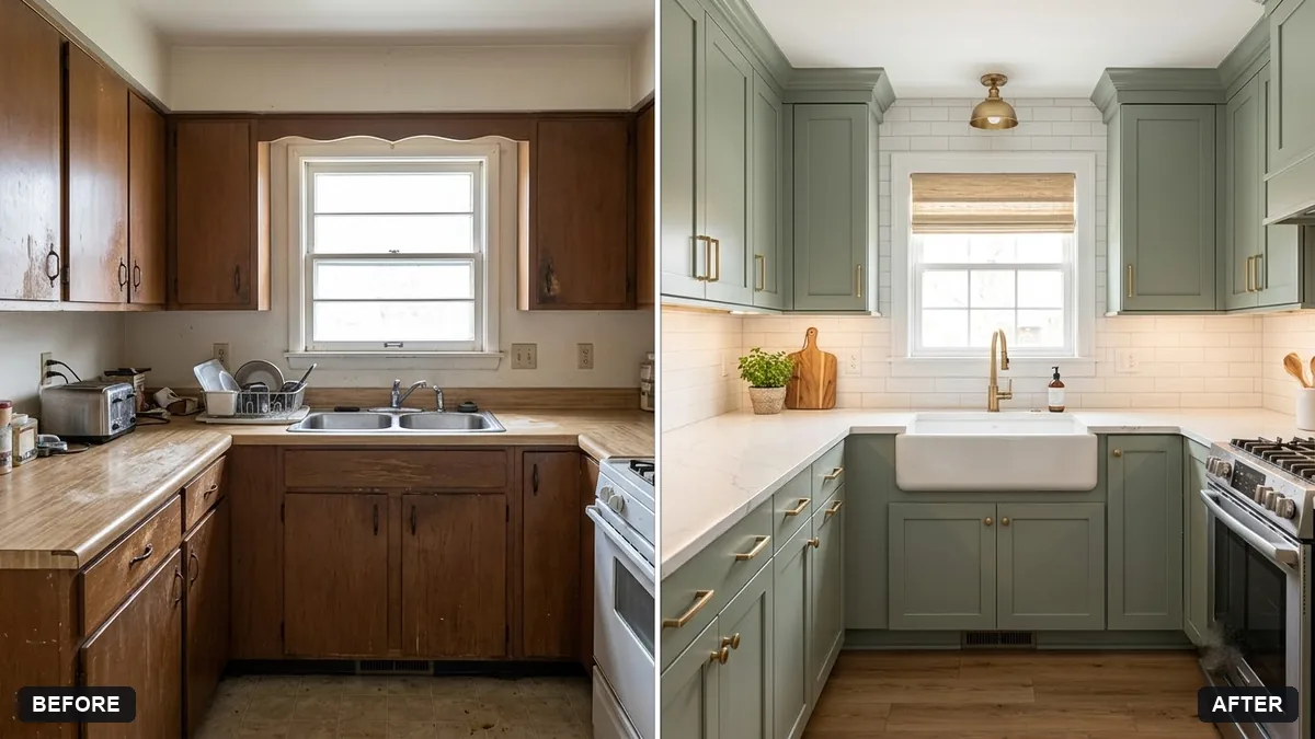 Before and after example: Kitchen remodel preview