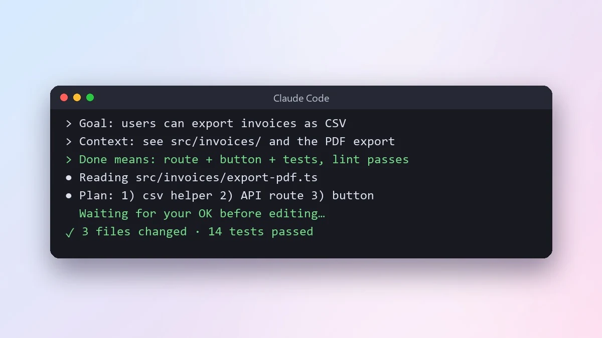 Example result: Give an AI coding agent a clear task brief