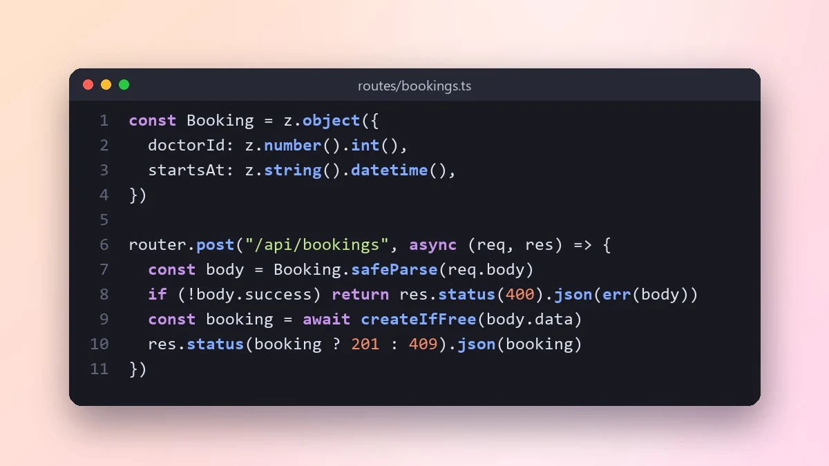 Example result: Build a REST API endpoint with validation