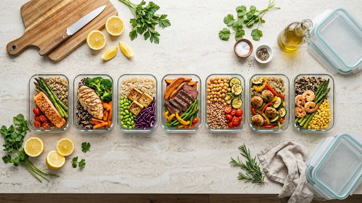 Example result: Weekly meal plan + grocery list