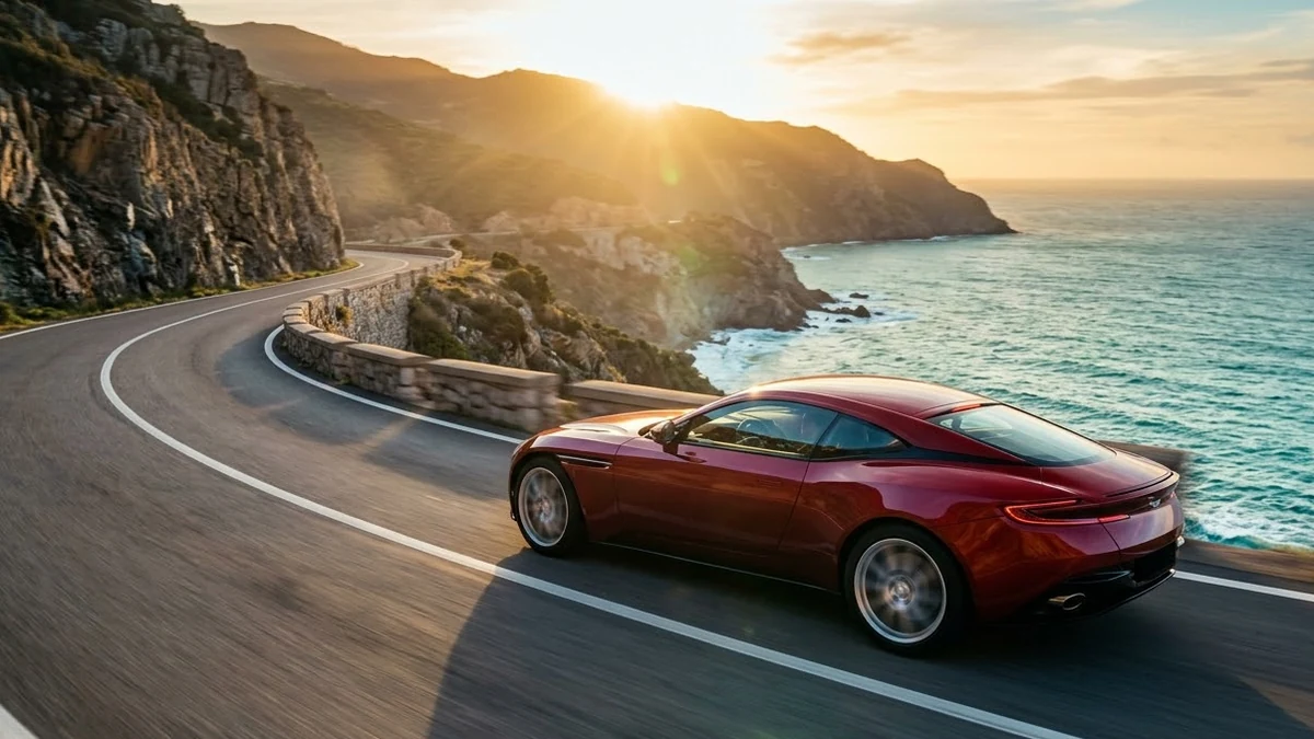 Example result: Car commercial on a coastal road