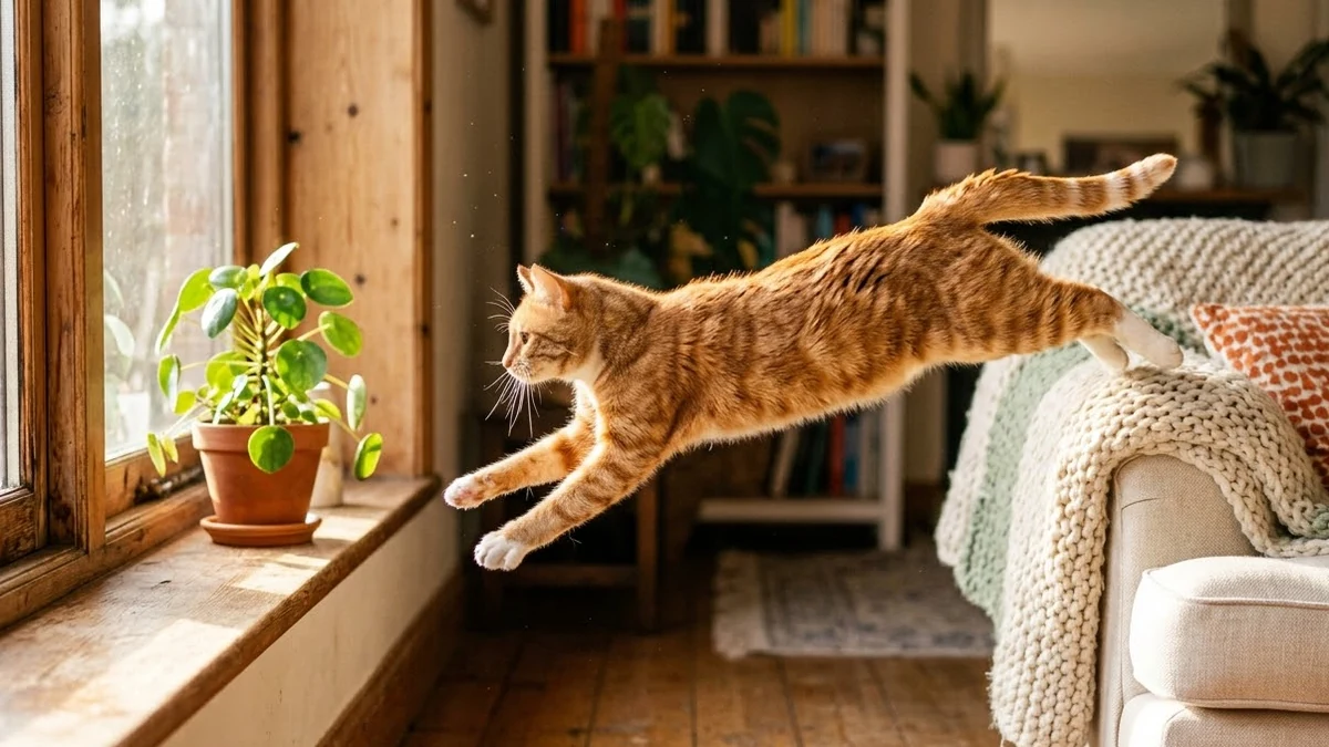 Example result: Cat jump in slow motion