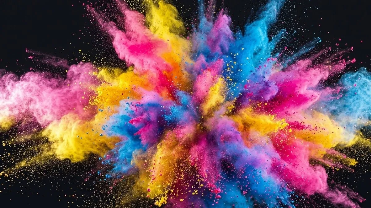 Example result: Colour powder explosion
