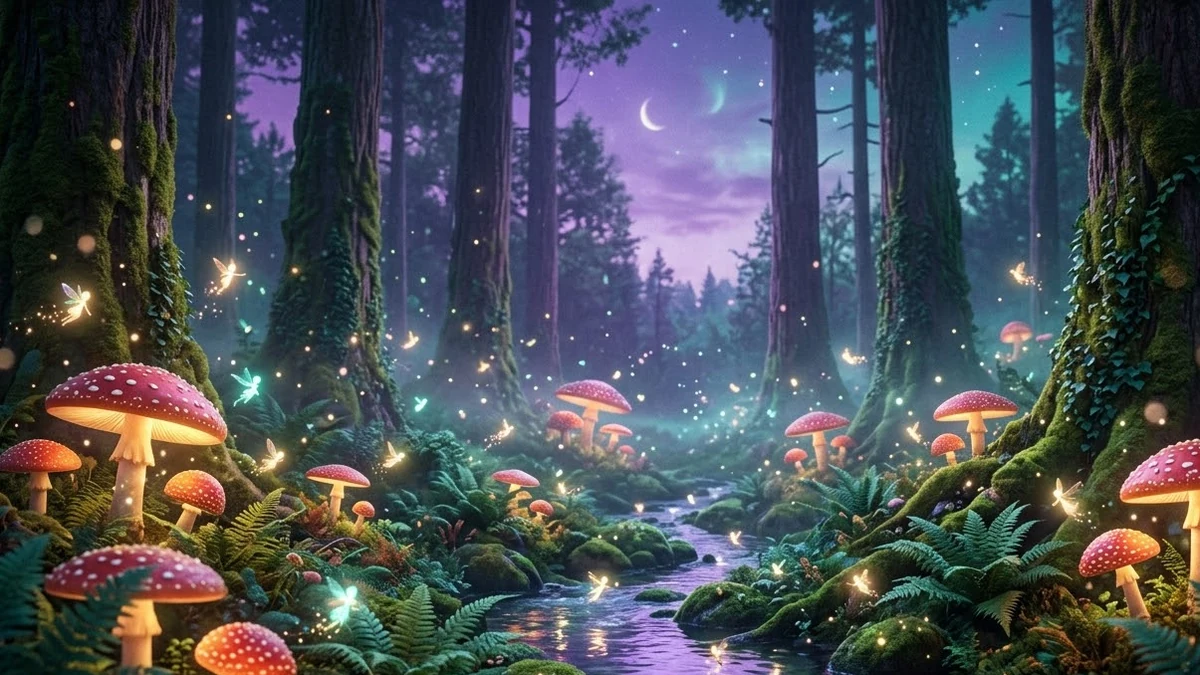 Example result: Fairies in a glowing forest