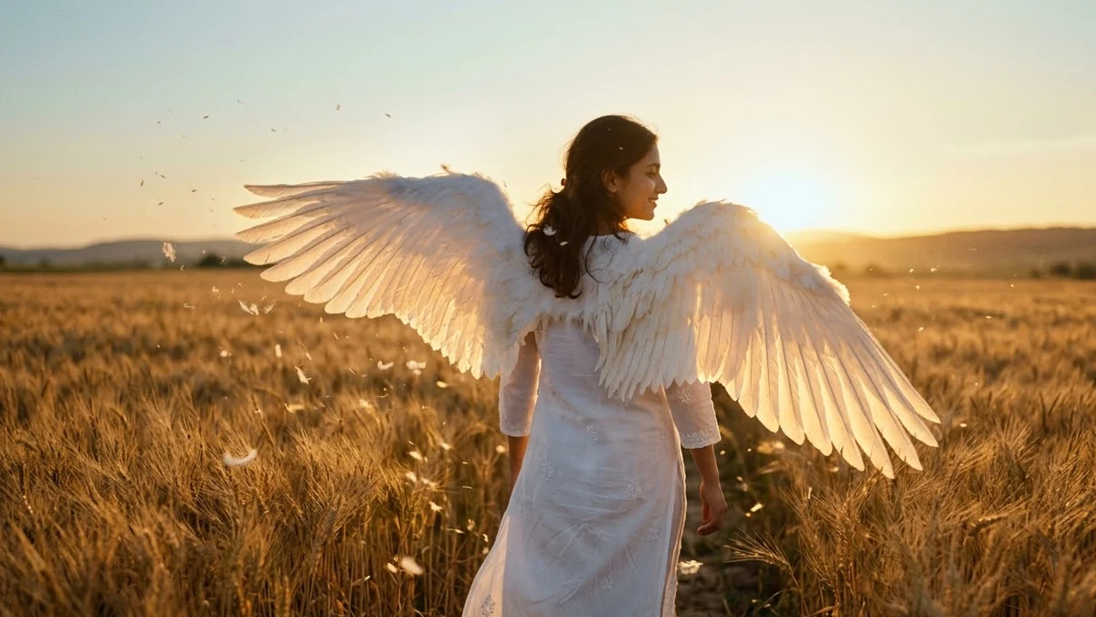Example result: Angel Wings video prompt