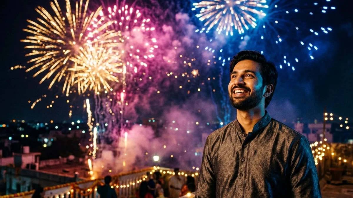 Example made with this week’s prompt: Fireworks behind you video prompt