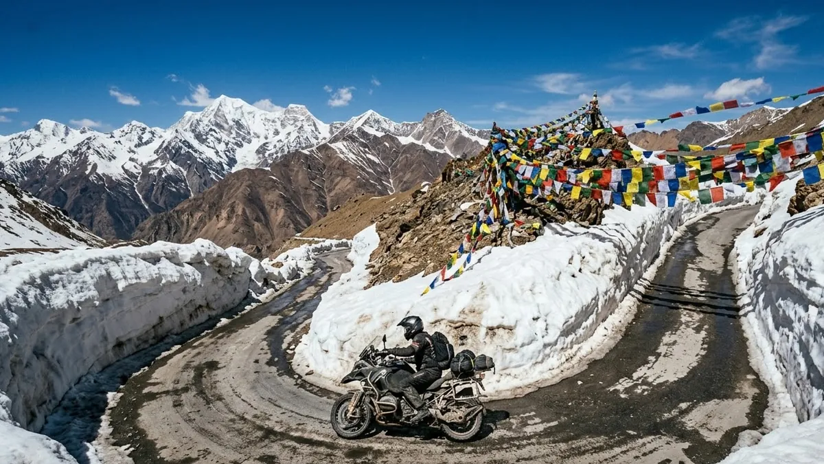 Example result: Motorcycle on a mountain pass