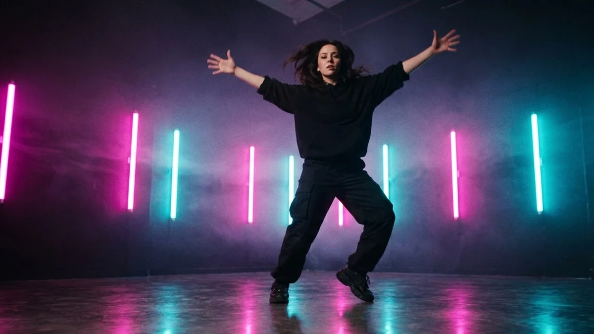 Example result: Neon dance music-video clip