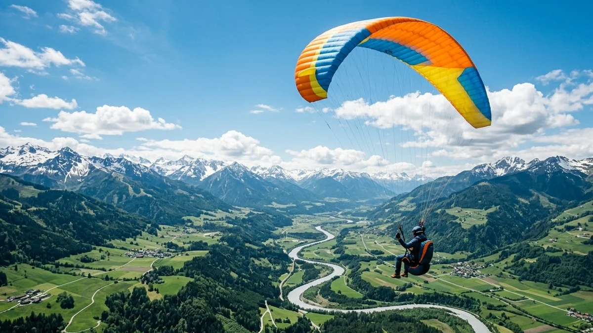 Example result: Paragliding over a valley