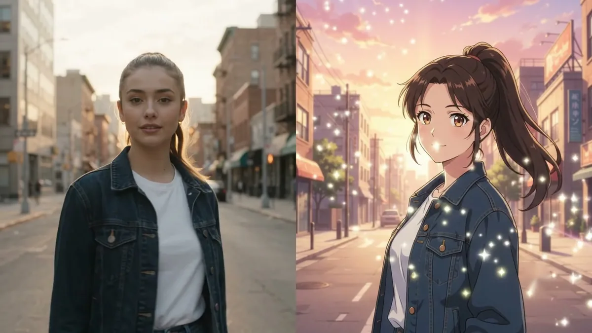 Example result: Photo to anime-style animation