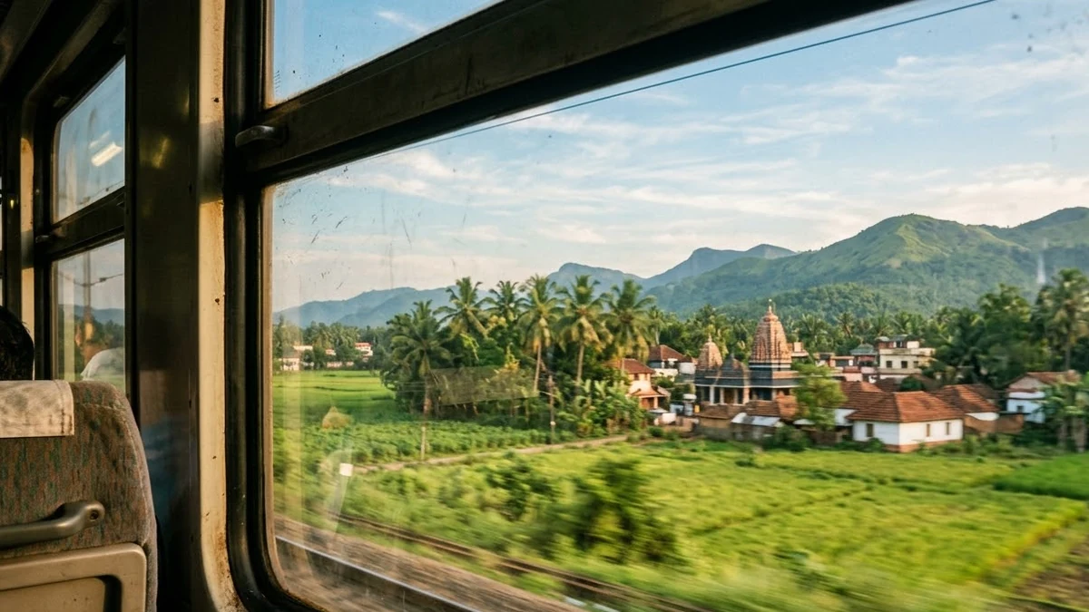 Example result: Train window countryside loop