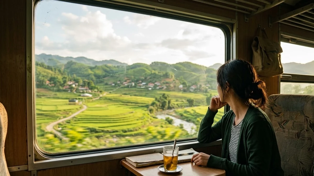 Example result: Train journey through countryside